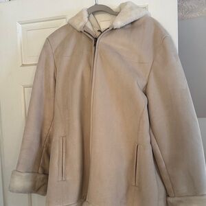 Women's Cream Hooded Coat